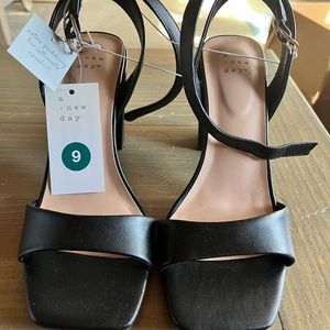 Black square toe heels (Sonora Heels)